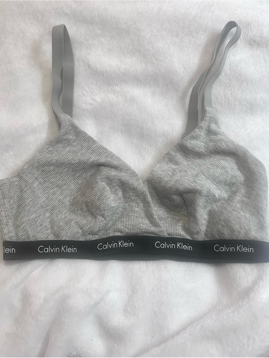 Calvin Klein Other - Cotton Calvin Klein Women's Grey Triangle Ribbed Wireless Bralette Bra lounge